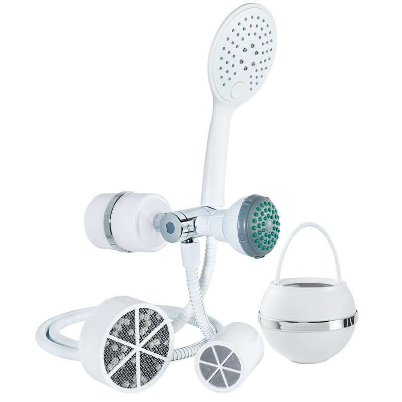 2 in 1 combo shower filter and bath ball bundle crystal quest water filters 34822499041373