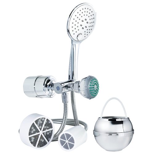 2 in 1 combo shower filter and bath ball bundle crystal quest water filters 34822695583837