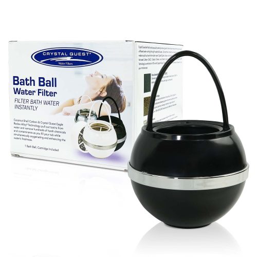 Black Bath Ball Filter - Shower Bath Filters - Crystal Quest