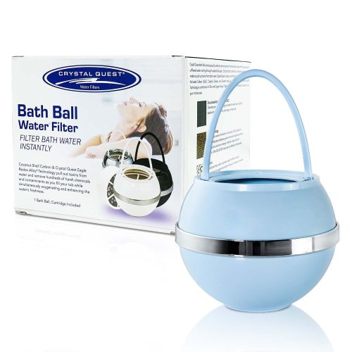 Blue Bath Ball Filter - Shower Bath Filters - Crystal Quest