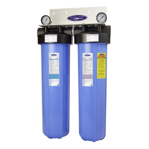 double 1 big blue whole house water filter iron manganese sulfide removal 4 6 gpm 1 2 people crystal quest whole house water filters 16335018655837