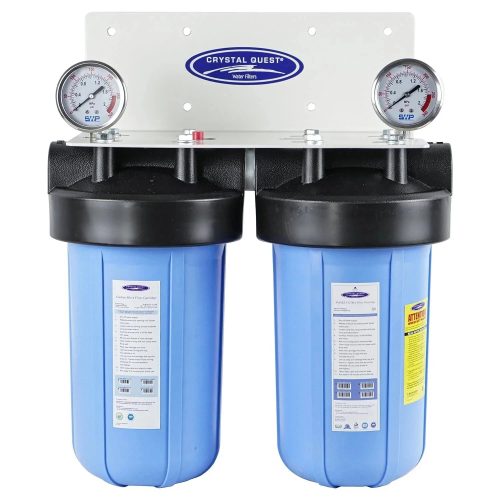 double 1 compact whole house water filter fluoride removal 2 4 gpm 1 2 people crystal quest whole house water filters 32433624612957