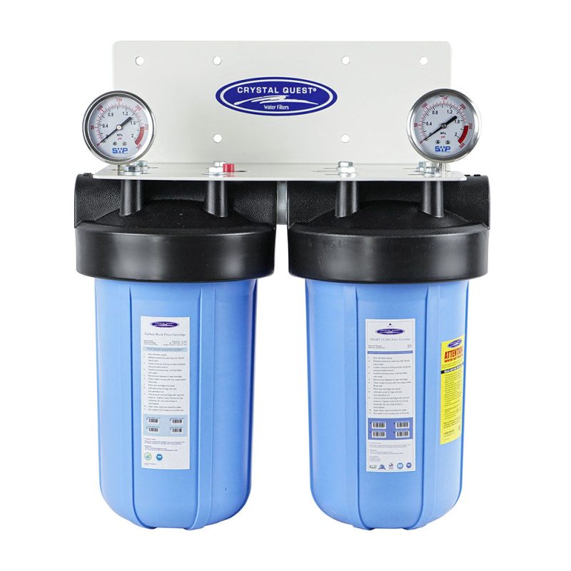 Double / 1" / No System Stand Compact Whole House Water Filter, Fluoride Removal (2-4 GPM | 1-2 people) - Whole House Water Filters - Crystal Quest