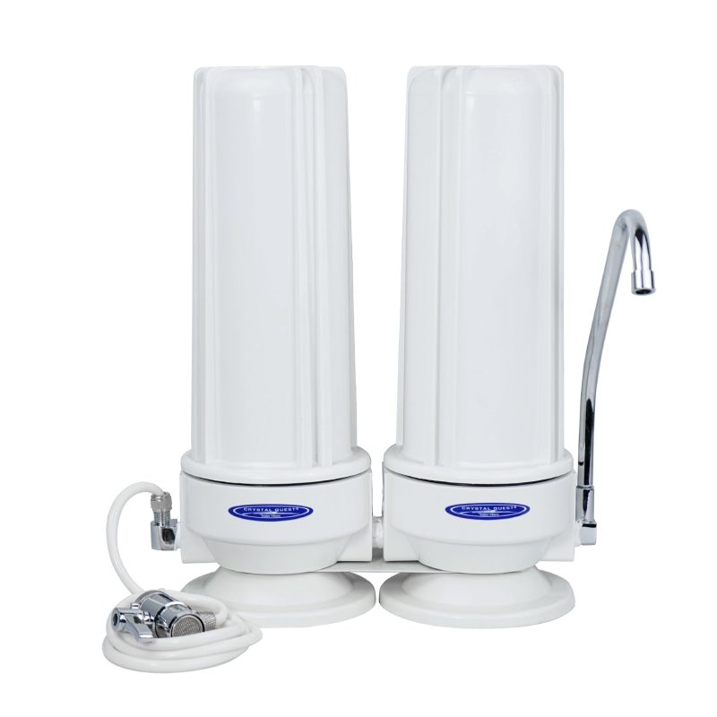 Double / White (Polypropylene) Arsenic Countertop Water Filter System - Countertop Water Filters - Crystal Quest