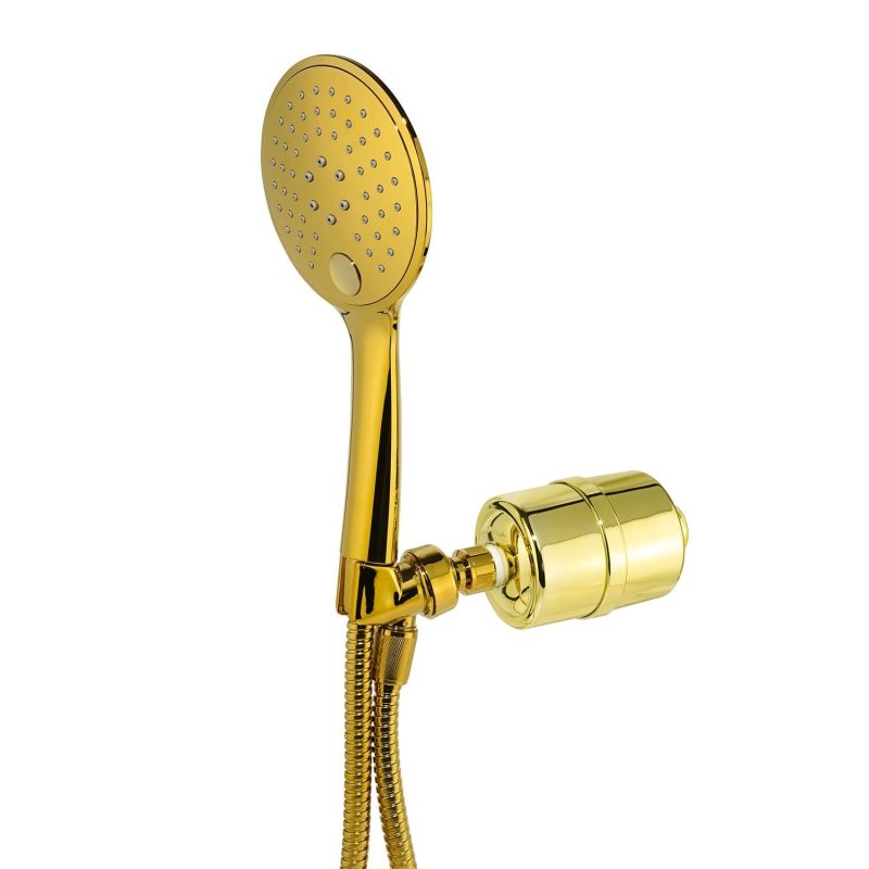 Gold Handheld Shower Filter - Shower Bath Filters - Crystal Quest