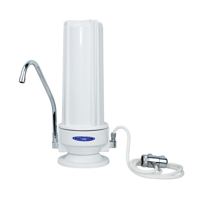 Single / White (Polypropylene) Alkaline Countertop Water Filter System - Countertop Water Filters - Crystal Quest