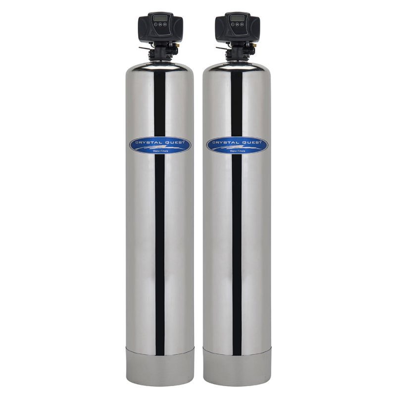 Stainless Steel / SMART + Fluoride / Automatic Whole House Inline Water Filter - Whole House Water Filters - Crystal Quest