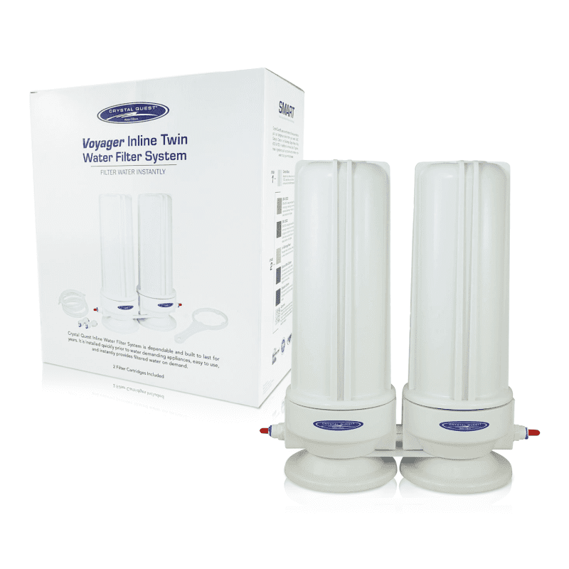 voyager double inline water filter system crystal quest inline water filters 36372653080669