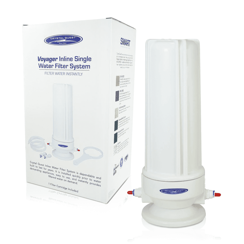 voyager single inline water filter system crystal quest inline water filters 36372634828893