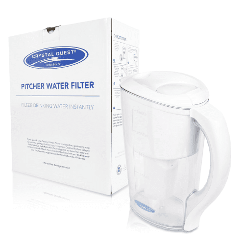 water pitcher filter system crystal quest pitcher water filter 36373115306077