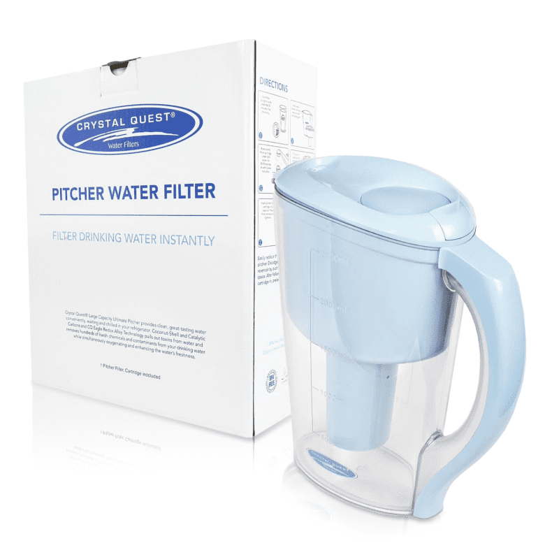 water pitcher filter system crystal quest pitcher water filter 36373115338845